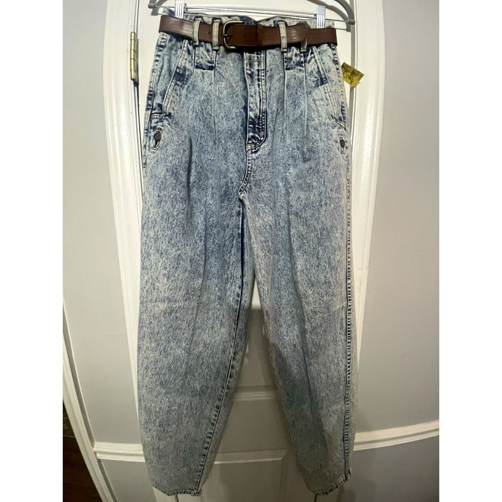 Vintage Gloria Vanderbilt Womens Mom Jeans Acid Wash High Rise Blue 10 1501